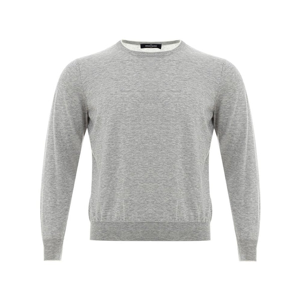 Gran Sasso Elegant Gray Silk-Cotton Sweater