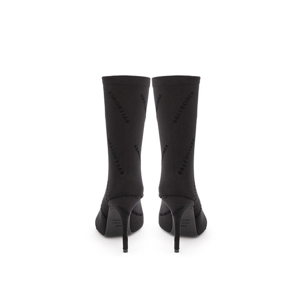 Balenciaga Elegant Black Spandex Statement Boots