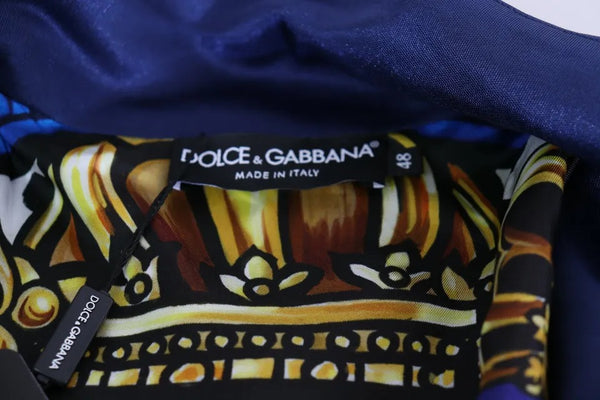 Dolce & Gabbana Blue Heraldic Patch Striped King Bee Sweater