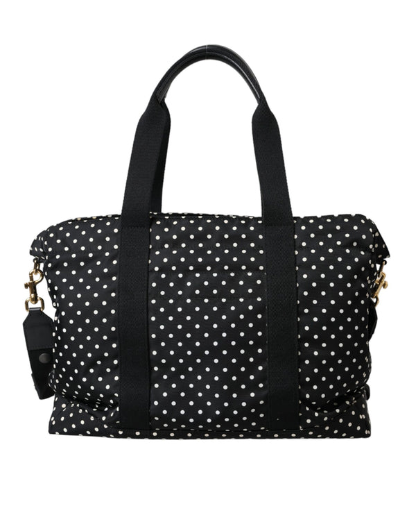 Dolce & Gabbana Black Polka Dot Changing Mat Baby Duffle Bag