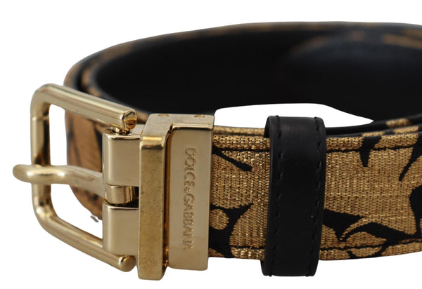 Dolce & Gabbana Multicolor Jacquard Leather Logo Buckle Belt