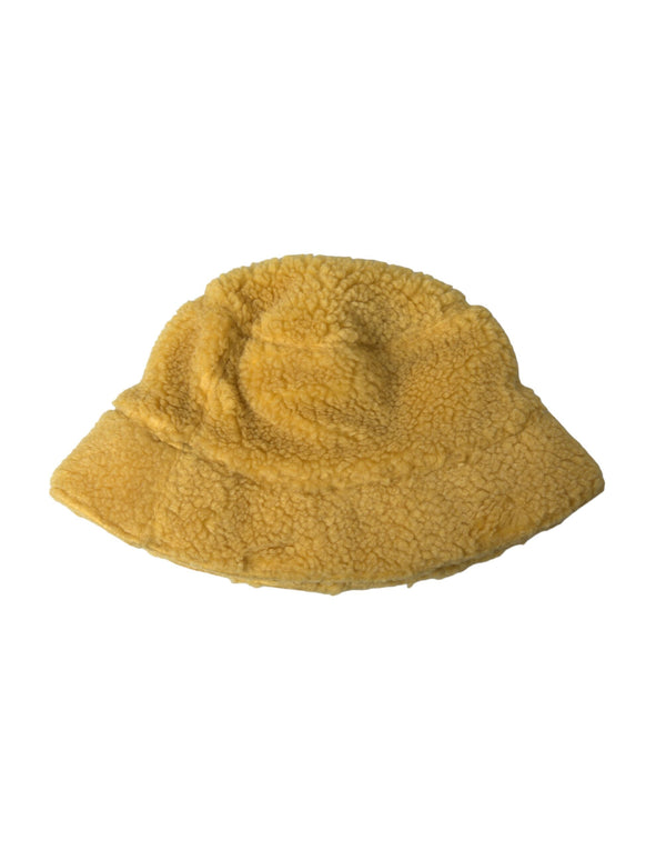 Dolce & Gabbana Yellow Fluffy Fleece Fur Bucket Hat Men