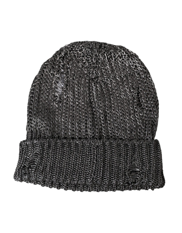 Dolce & Gabbana Dark Gray Viscose Knit Beanie Bonnet Hat Men