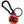 Dolce & Gabbana Red Orange Rubber DG Logo Round Metal Keyring Keychain