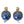 Dolce & Gabbana Gold Brass Blue Dangle Christmas Ball Crystal Clip On Earrings