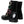 Dolce & Gabbana Black Leather Crystal Buckles Boots Shoes