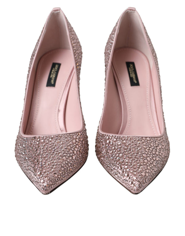 Dolce & Gabbana Pink Strass Crystal Heels Pumps Shoes