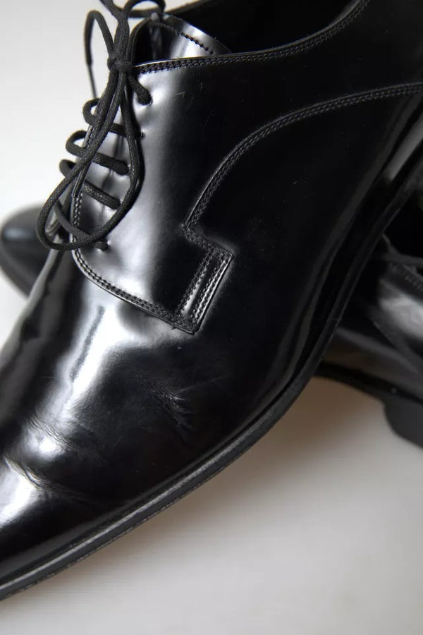 Dolce & Gabbana Black Polished Leather Formal Dress Shoes