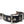 Dolce & Gabbana Black Leather Beige Strap Silver Metal Buckle Belt