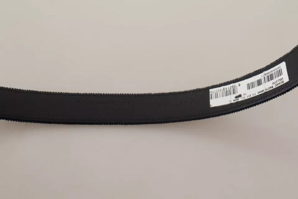 Dolce & Gabbana Blue Plain Velvet Silver Tone Metal Buckle Belt