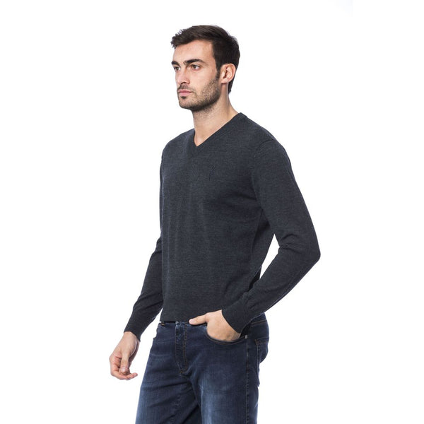 Billionaire Italian Couture Embroidered Merino Wool Crew Neck Sweater