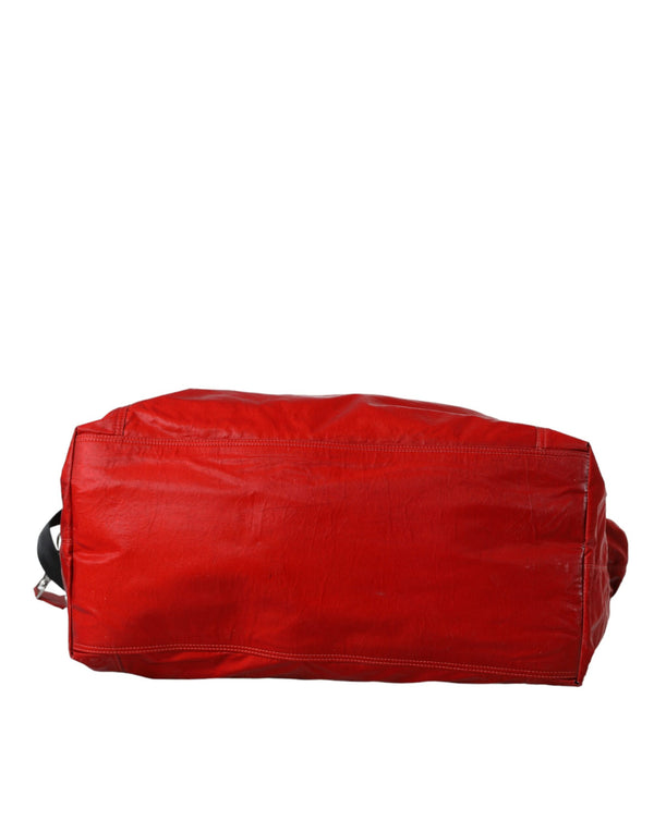 Dolce & Gabbana Red Nylon Calfskin Hand Shoulder Duffel Bag