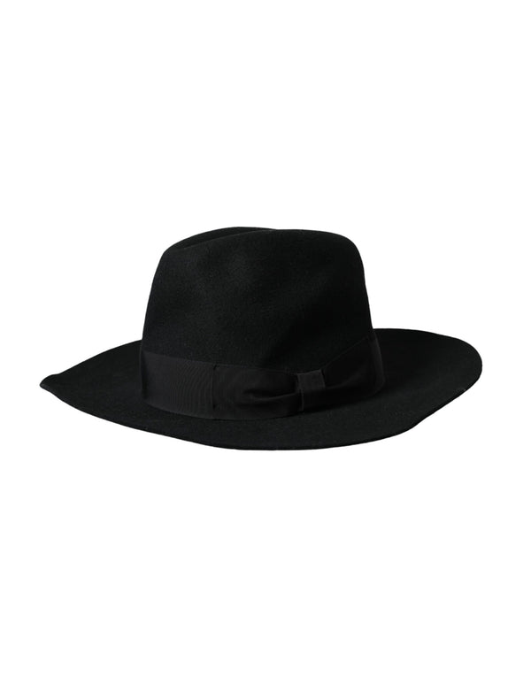 Dolce & Gabbana Black Rabbit Fedora Trilby Women Hat