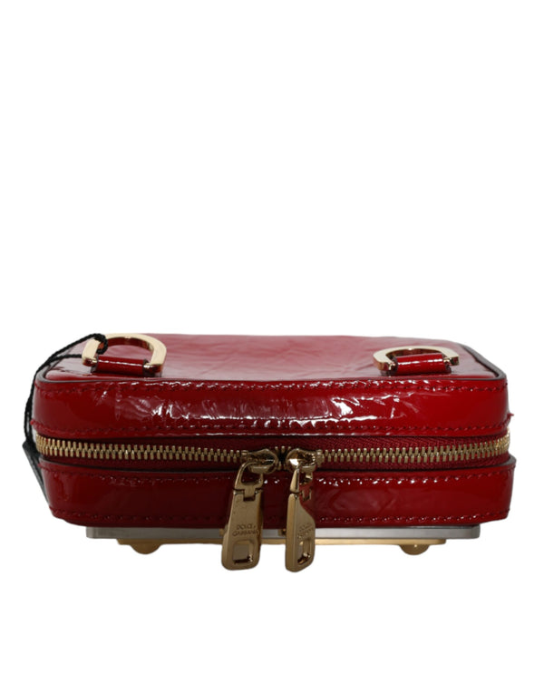 Dolce & Gabbana Red Leather Logo Plaque Waist Fanny Pack Women Bag