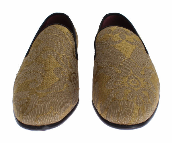 Dolce &amp; Gabbana keltakultaiset silkkibarokkit Loafers -kengät