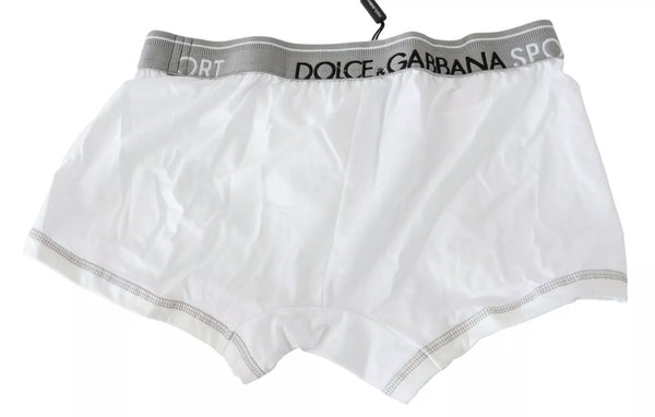 Dolce & Gabbana White Cotton Stretch Regular Boxer Underwear