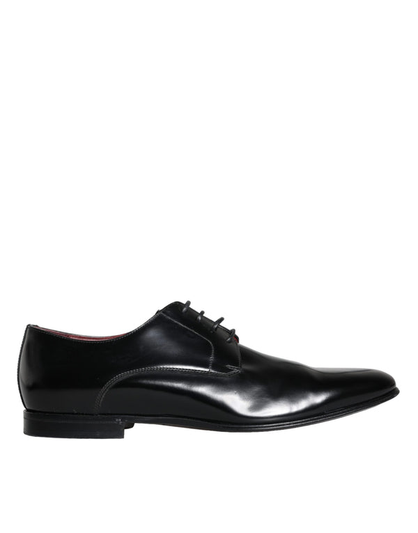 Dolce & Gabbana Black Leather Derby Formal Dress Men Shoes