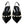 Dolce & Gabbana Black Leather Faux Pearl Heel Slingback Shoes