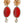 Dolce & Gabbana Red Watermelon Gold Brass Crystal Clip Dangling Earrings