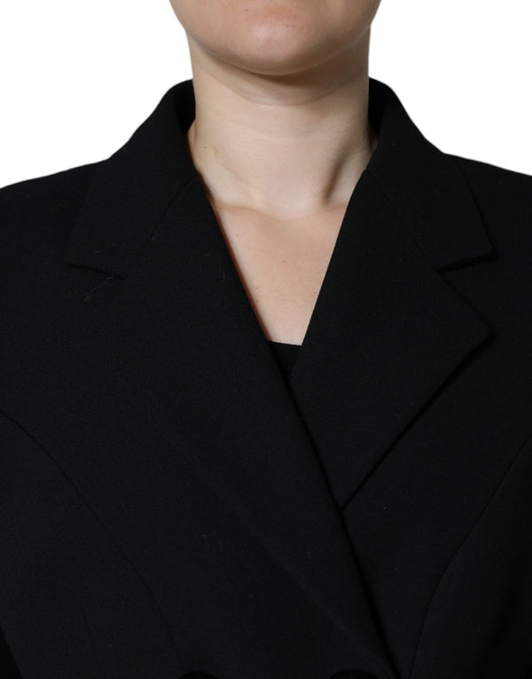 Dolce & Gabbana Black Double Breasted Trench Coat Jacket