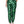 Dolce & Gabbana Green Clover Silk Satin High Waist Tapered Pants