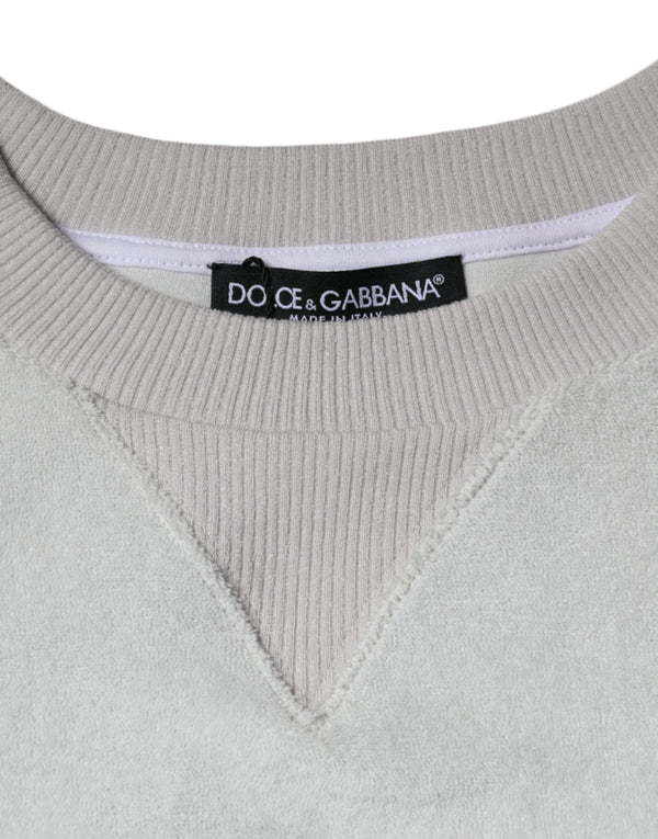 Dolce & Gabbana White Nylon Stretch Crew Neck Pullover Sweater