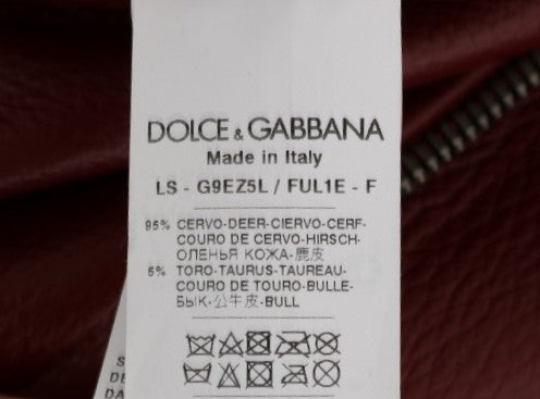 Dolce &amp; Gabbana punainen nahkainen peuratakki