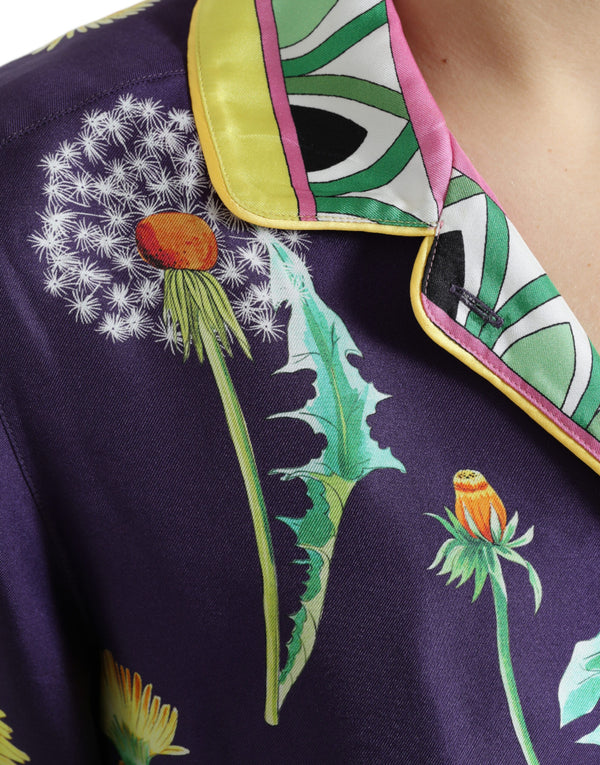 Dolce & Gabbana Elegant Silk Twill Floral Shirt