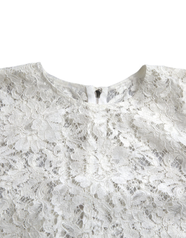 Dolce & Gabbana Elegant White Lace Blouse