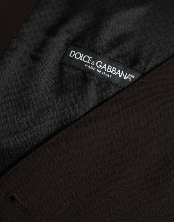 Dolce & Gabbana Brown Wool Waistcoat Dress Formal Vest