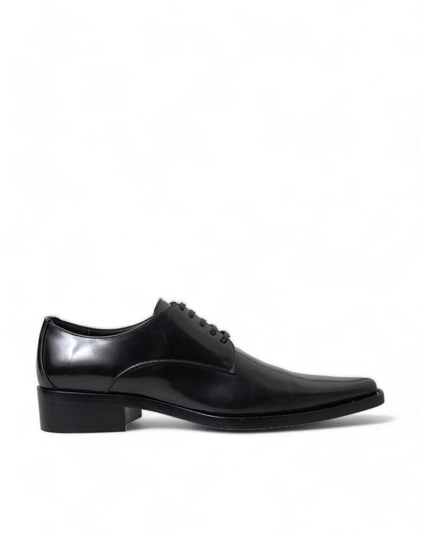 Dolce &amp; Gabbana mustat nahkanauhalliset muodolliset tasaiset kengät