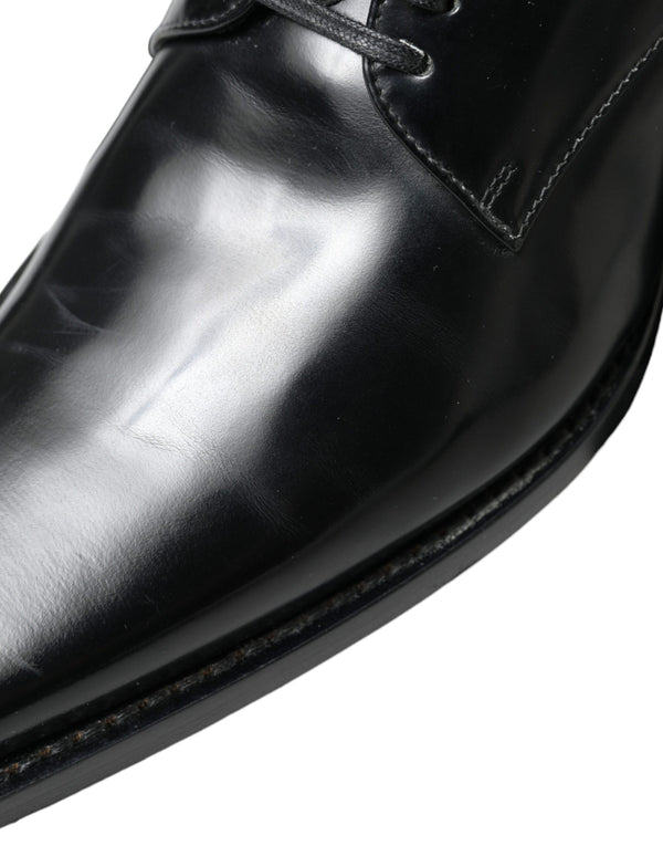 Dolce &amp; Gabbana mustat nahkanauhalliset muodolliset tasaiset kengät
