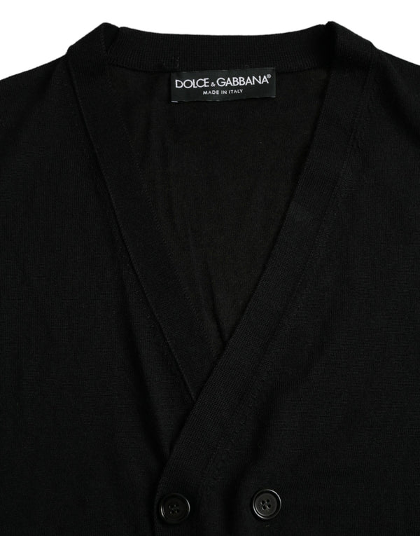 Dolce & Gabbana Black Cashmere Knit Long Sleeves Cardigan Sweater