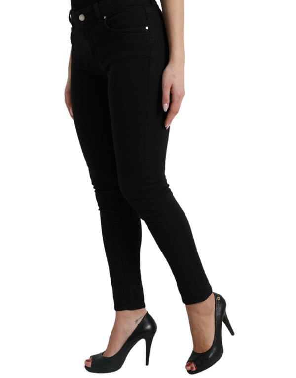 Dolce & Gabbana Chic Black Mid-Waist Stretch Jeans