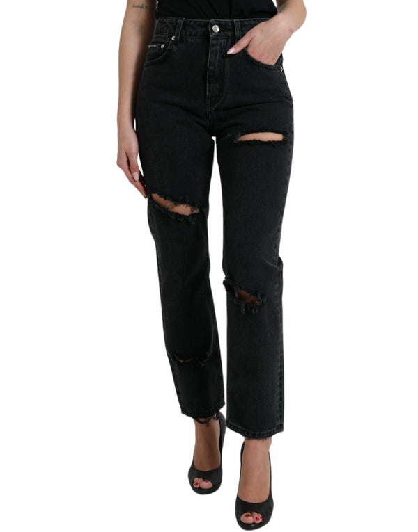 Dolce & Gabbana Elegant High-Waist Black Stretch Jeans