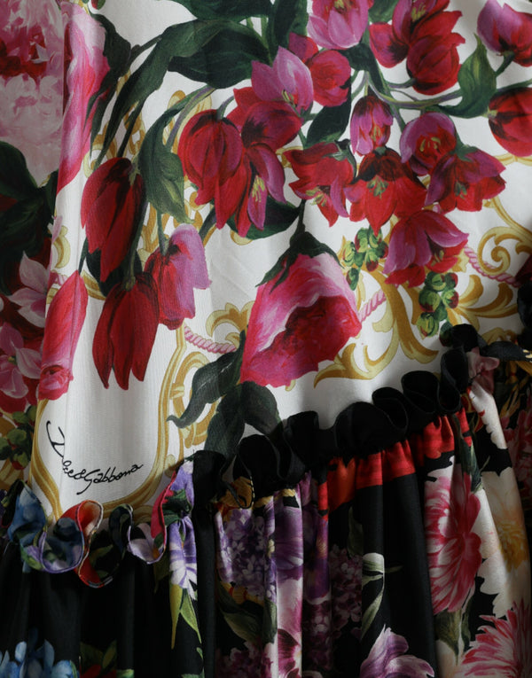 Dolce & Gabbana Elegant Floral Silk Maxi Dress