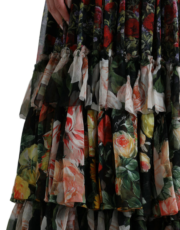 Dolce & Gabbana Vibrant Silk Floral Maxi Dress