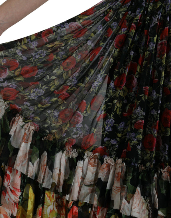 Dolce & Gabbana Vibrant Silk Floral Maxi Dress