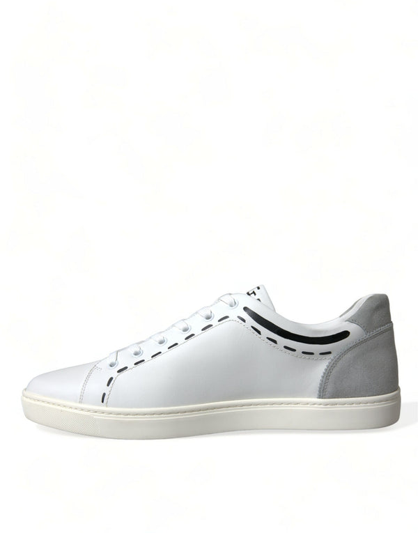 Dolce & Gabbana Elegant White Calfskin Leather Sneakers
