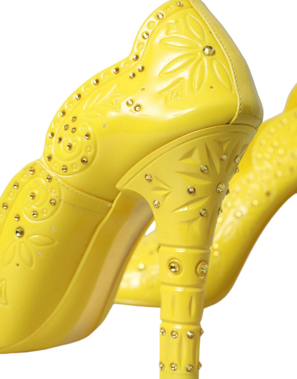 Dolce & Gabbana Yellow Crystal CINDERELLA Heels Pumps Shoes