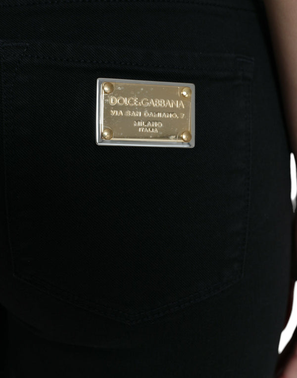 Dolce & Gabbana Chic Black Mid Waist Stretch Jeans