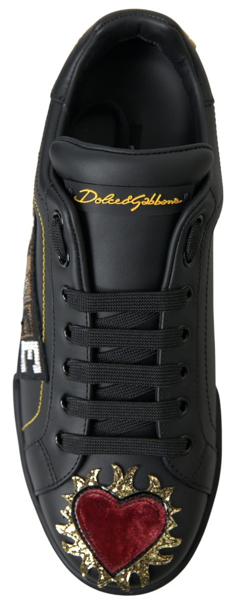 Dolce &amp; Gabbana mustat nahkaiset Portofino Prince -lenkkarit
