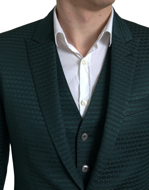 Dolce &amp; Gabbana vihreä 3-osainen yksirivinen MARTINI-puku