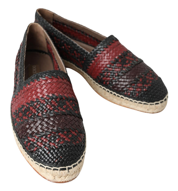 Dolce &amp; Gabbana mustat Bordeaux Buffalon nahkaiset Espadrille-kengät