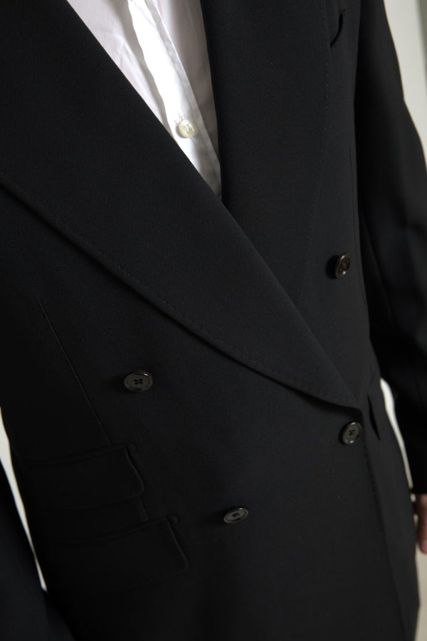 Dolce &amp; Gabbana musta 2-osainen kaksirivinen SICILIA-puku