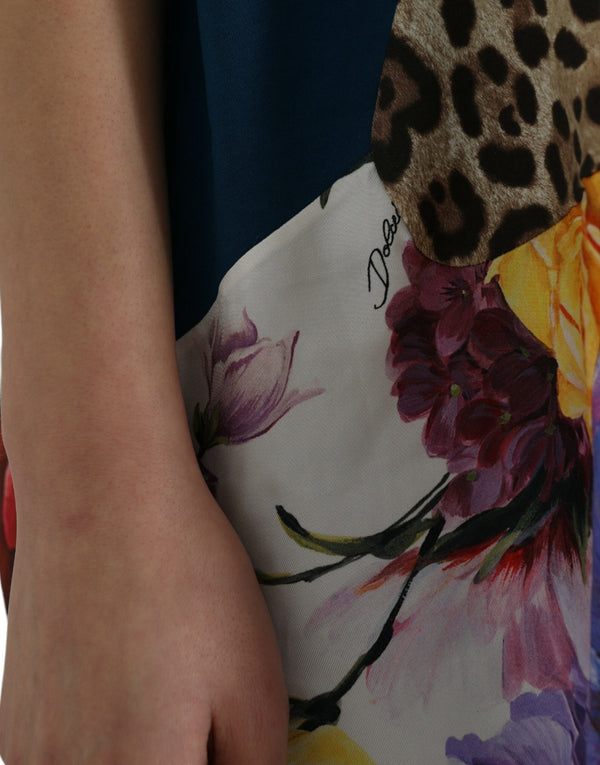 Dolce & Gabbana Multicolor Cotton Silk Patchwork Blouse