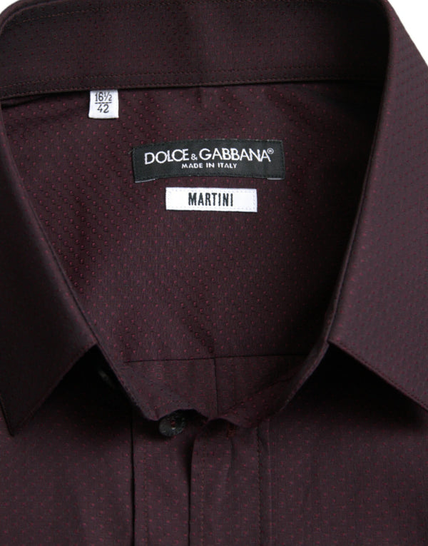 Dolce & Gabbana Elegant Maroon Martini Dress Shirt