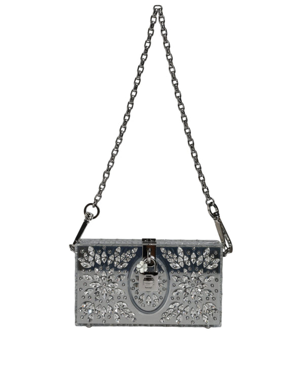 Dolce & Gabbana Silver Plexiglass Clutch Mini Evening Purse Bag