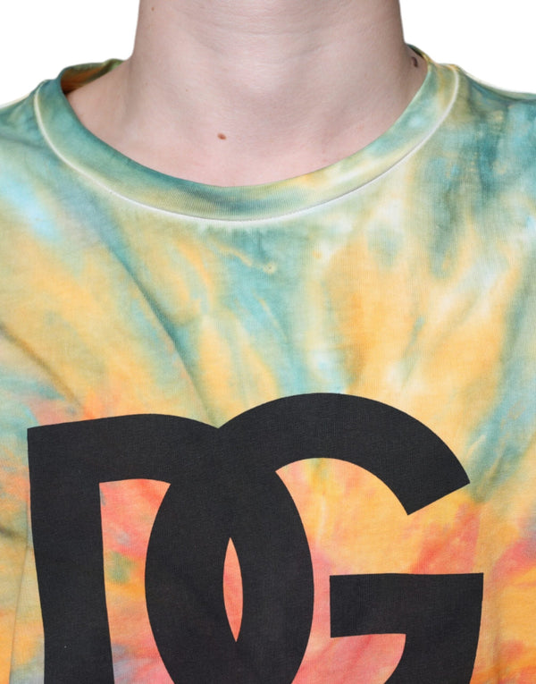 Dolce & Gabbana Multicolor Tie-Dye Logo Cotton T-shirt