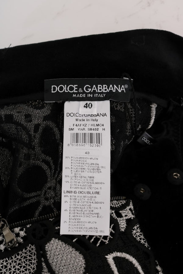 Dolce &amp; Gabbana kukkainen makramé-pitsinen kristallihame